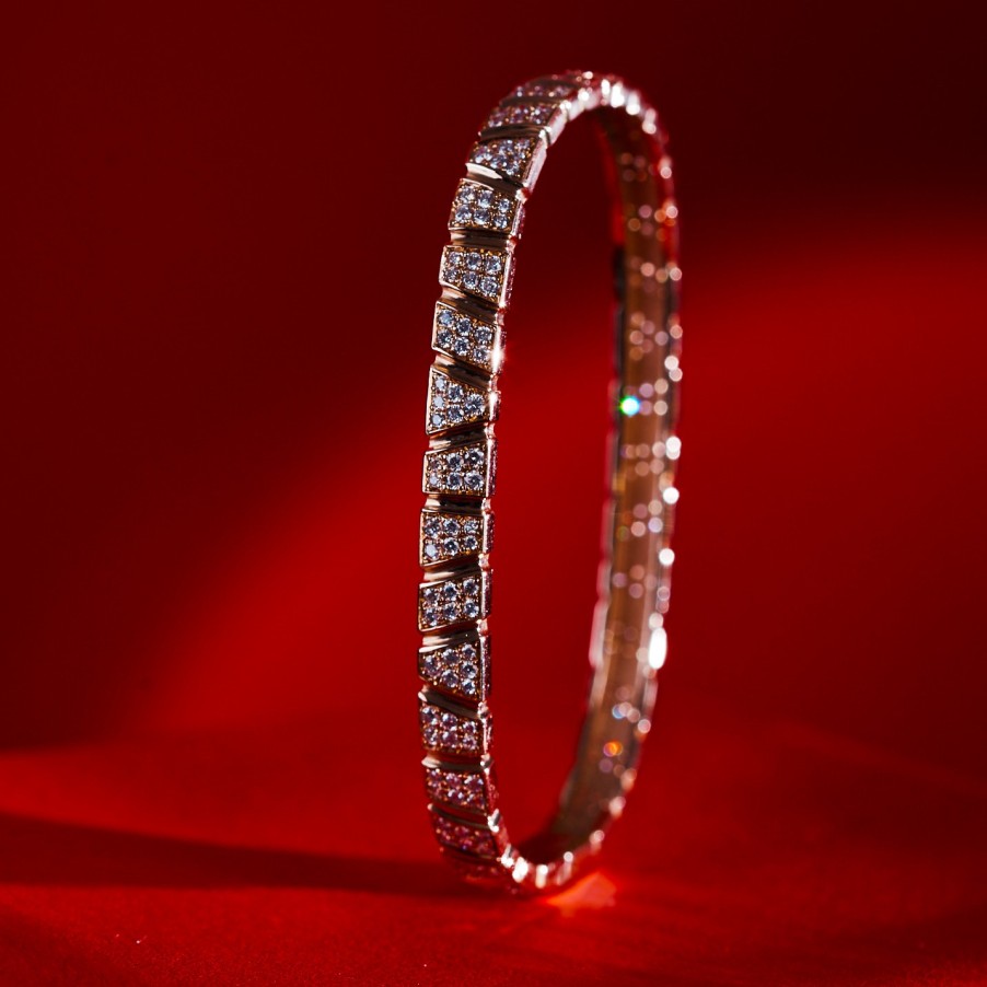 Bracelets Loyal.e Paris | Bracelet Jonc Ride & Love Pave 18K - Loyal.E Paris