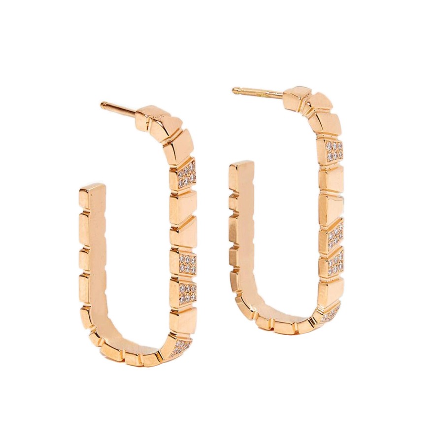 Boucles D'Oreilles Loyal.e Paris | Boucles D'Oreilles Ride & Love Semi-Pavees Medium 18K - Loyal.E Paris