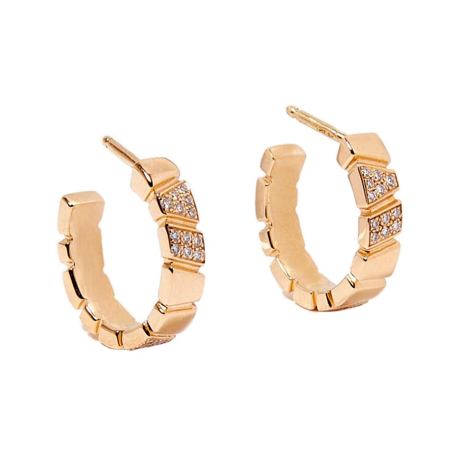 Boucles D'Oreilles Loyal.e Paris | Boucles D'Oreilles Ride & Love Semi-Pavees Small 18K - Loyal.E Paris