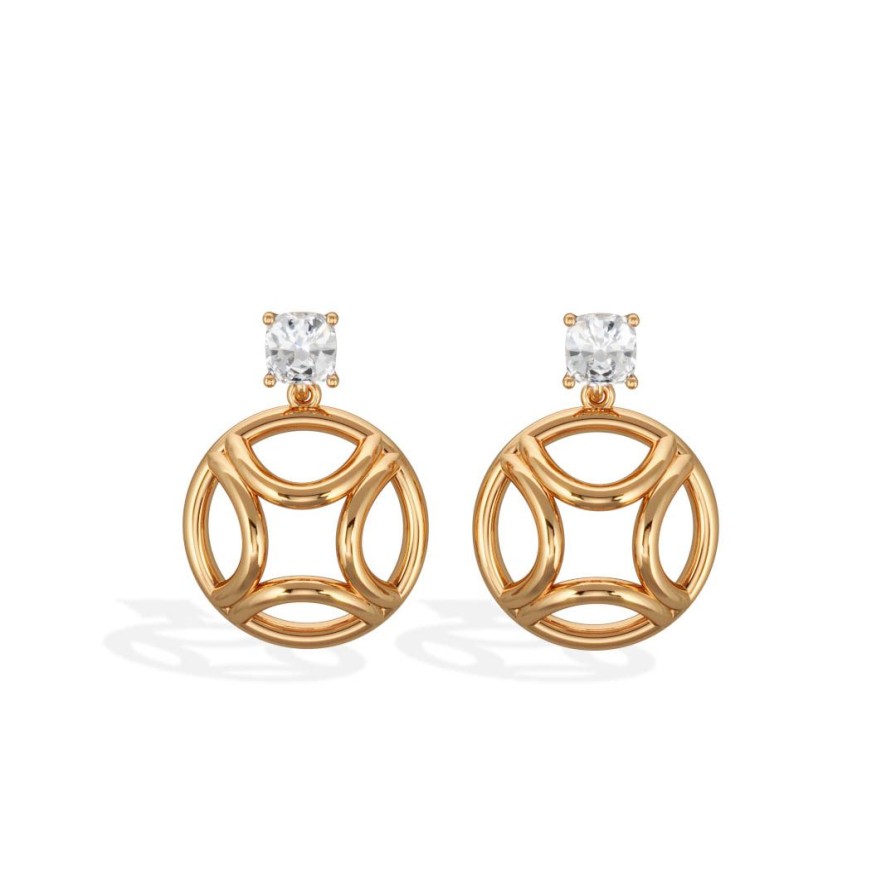 Boucles D'Oreilles Loyal.e Paris | Boucles D'Oreilles Pendantes Perpetuel.Le X2 Coussin 18K - Loyal.E Paris